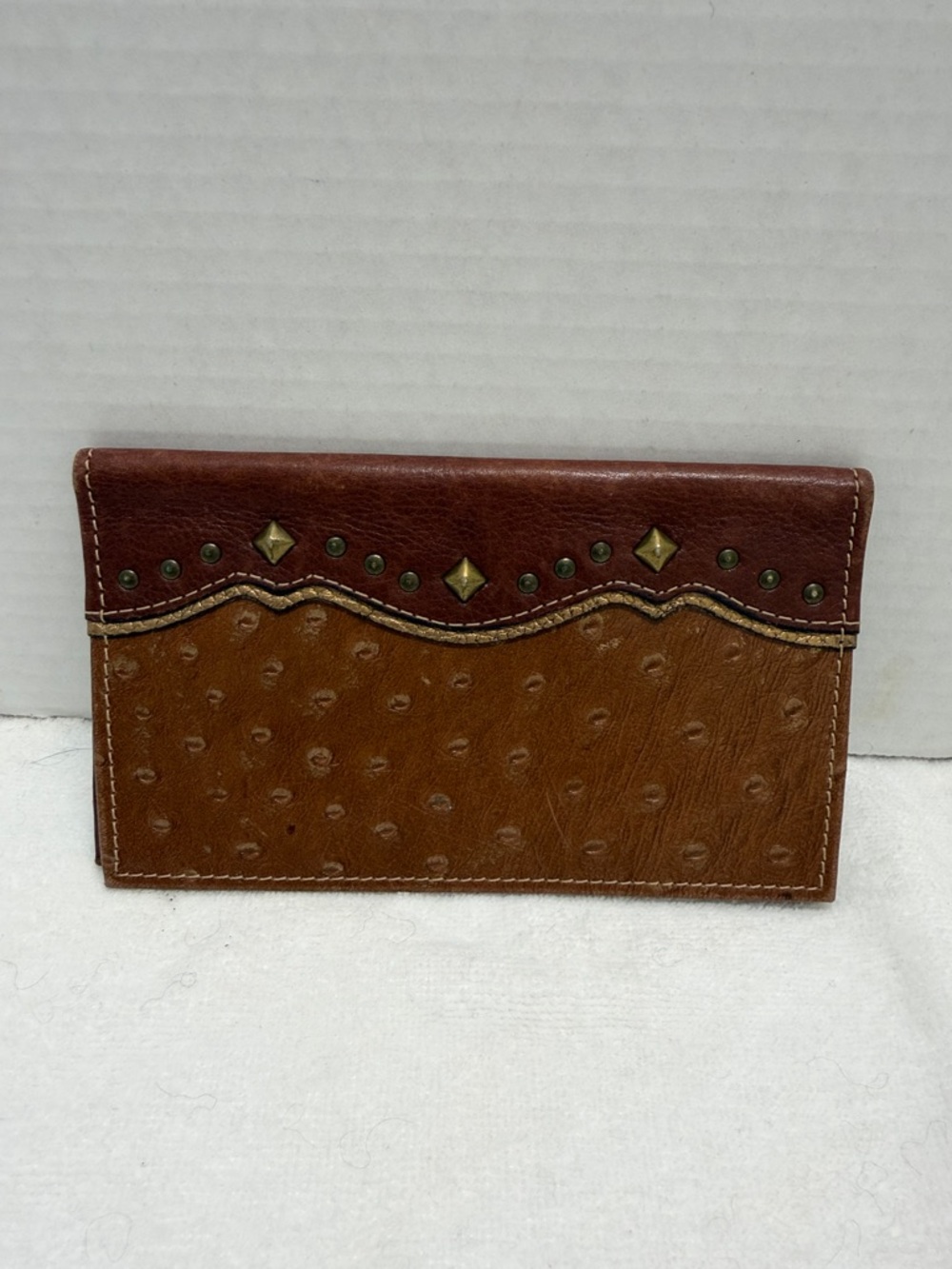 American West Brown Studded Bifold Wallet